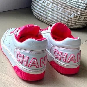 CHANEL | Shoes | Chanel Sneakers Pink And White Size 4
